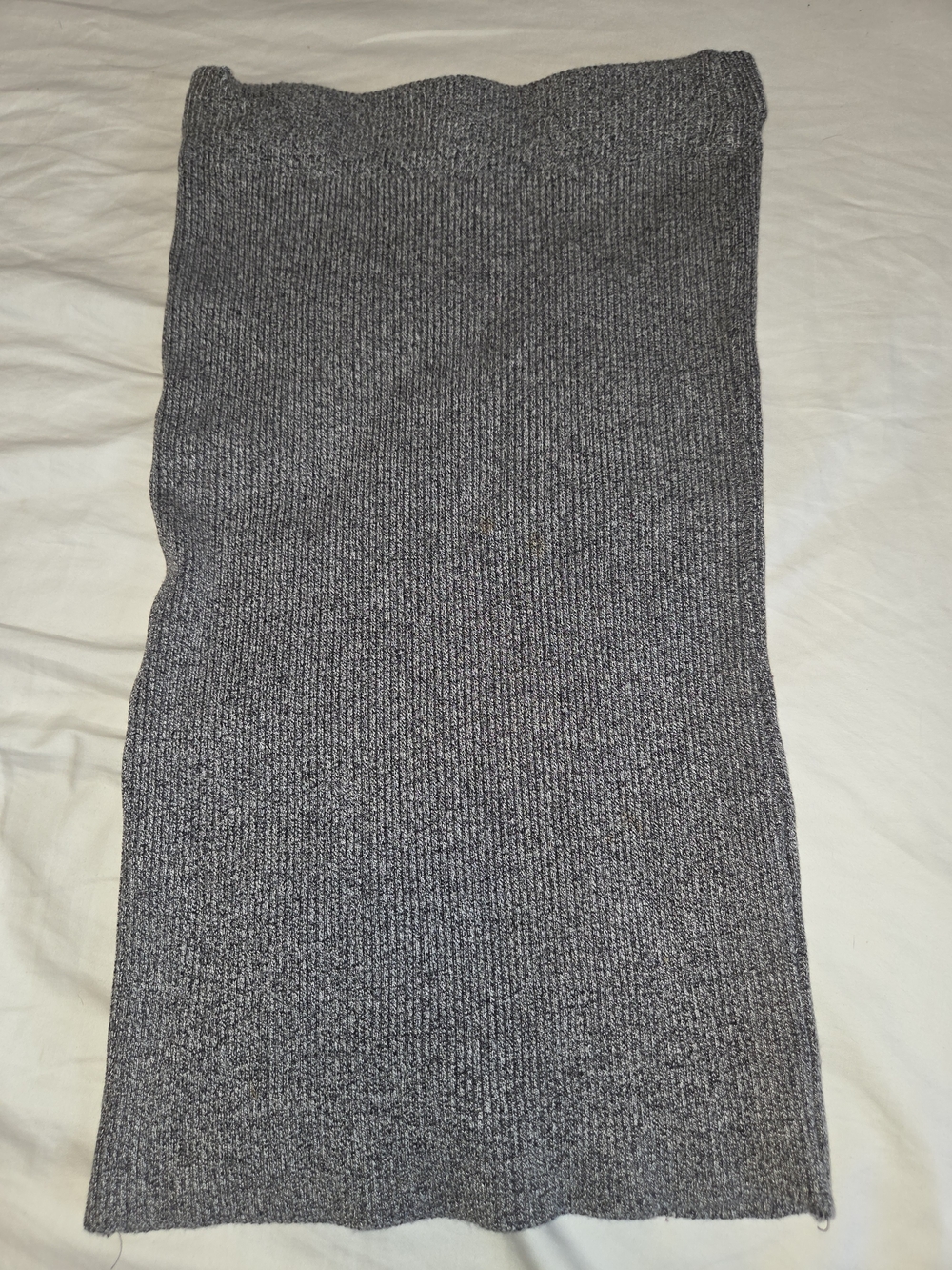debut Grey Ribbed Midi Knit Skirt